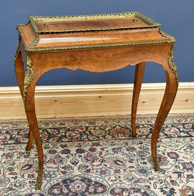 Lot 1531 - A French Louis XV style burr walnut gilt...