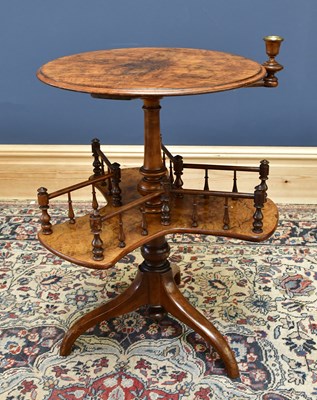 Lot 1552 - A Victorian burr walnut reading table with...