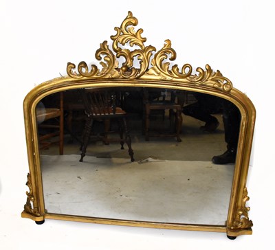 Lot 1604 - A late 19th century gilt framed overmantel mirror
