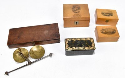 Lot 30 - Three late 19th century Mauchlineware boxes