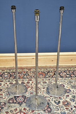 Lot 1498 - LUCIEN GAU; a group of three lamps, height 104cm.