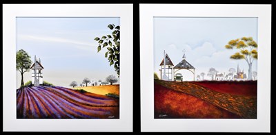 Lot 1341 - Gary Walton; a pair of oils on board, French landscapes