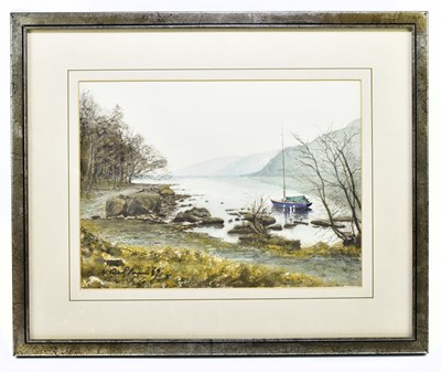 Lot 715 - G. RODILOSSO; watercolour, 'The Mooring West...