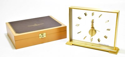 Lot 1471 - JAEGER LECOULTRE; a Pendule Baguette eight day...