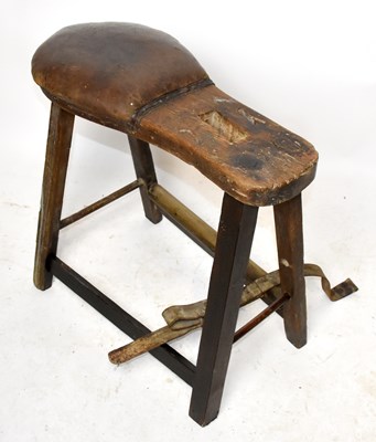 Lot 1684 - An unusual early 20th century rustic ash and elm potter's stool