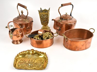 Lot 1161 - A small quantity of mixed copper and brass to...