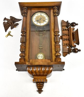 Lot 1483 - A Victorian walnut Vienna wall clock, the dial...