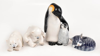Lot 1264 - ROYAL COPENHAGEN; a figure of a penguin with...