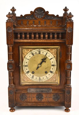 Lot 1473 - A large late 19th century oak cased mantel...