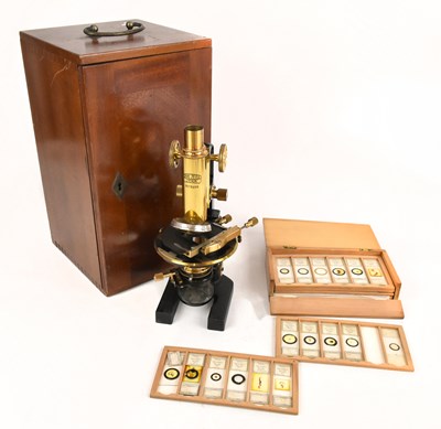 Lot 1126 - CARL ZEISS JENA; a cased microscope, together...