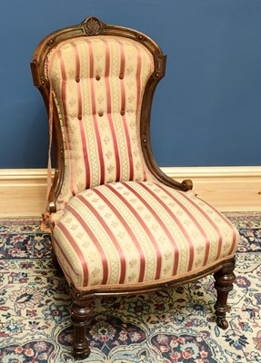 Lot 1648 - A Victorian walnut lady's chair, 90cm.