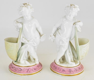 Lot 285 - A pair of 19th century Staffordshire white...