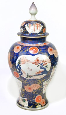 Lot 1190 - A large Japanese Imari vase of baluster form,...
