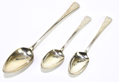 Lot 2262 - A George III hallmarked silver basting spoon...