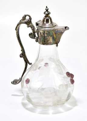 Lot 1230 - A late 19th century etched glass claret jug...