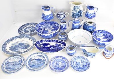 Lot 234 - A good quantity of antique and vintage blue...