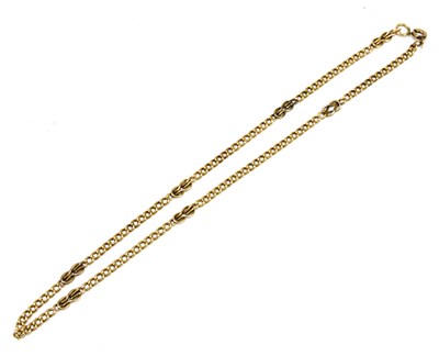Lot 1381 - A 9ct rose gold chain, length approx. 38cm,...