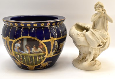 Lot 236 - A Royal Limoges planter with flat gilt...