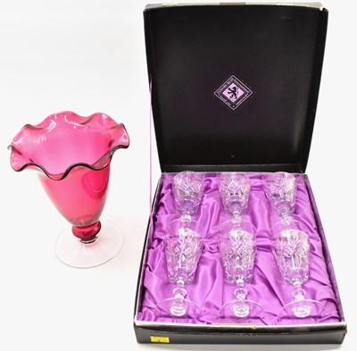 Lot 298 - EDINBURGH CRYSTAL; a set of six hand cut wine...