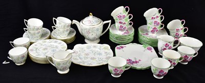 Lot 1365 - FOLEY CHINA; a hand painted half tea service...