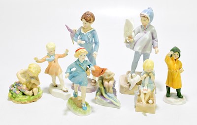 Lot 1234 - ROYAL WORCESTER; eight various figures,...