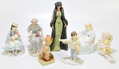 Lot 1253 - Seven Wedgwood and Coalport figures (7)