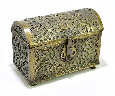 Lot 1003 - A 19th century Eastern brass clad dome topped...