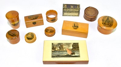 Lot 1017 - Eight pieces of assorted Mauchline ware,...