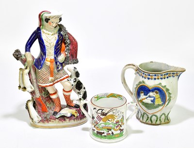 Lot 1269 - A 19th century Staffordshire flatback figure,...
