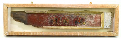 Lot 1209 - An unusual early painted wooden panel with...