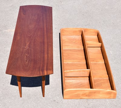 Lot 1689 - A 1970s rectangular coffee table on tapering...