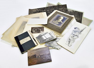 Lot 733 - A collection of watercolours, oil on panel,...