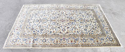 Lot 1506 - A cream ground fine Keshan carpet, 195 x 292cm.