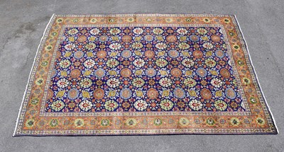 Lot 1504 - A blue ground Tebriz carpet, 297 x 200cm.