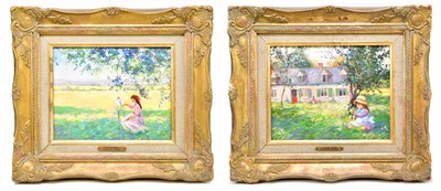 Lot 753 - JEANETTE LEUERS; two oils on board, 'A Cottage...