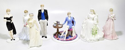 Lot 1254 - COALPORT; a collection of seven figures...