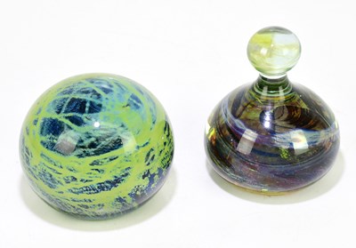 Lot 1216 - A Mdina glass paperweight, together with a...