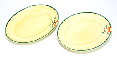 Lot 1439 - NEWPORT POTTERY; a pair of Clarice Cliff hand...