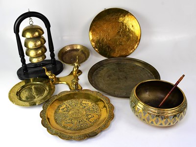 Lot 185 - A group of Indian brass and decorative...