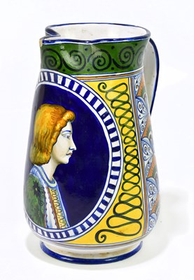 Lot 1296 - A painted jug with portrait of young woman to...