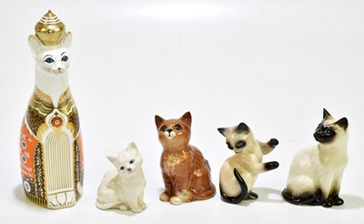 Lot 1270 - ROYAL CROWN DERBY; an animal form paperweight...