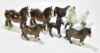 Lot 1272 - BESWICK; seven models of horses and foals (7).