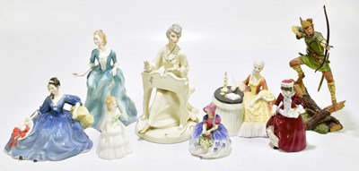 Lot 1397 - ROYAL DOULTON; eight assorted figures...