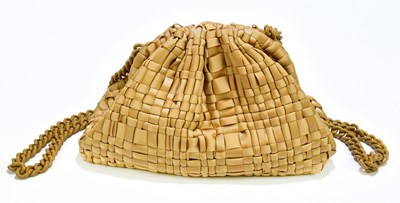 Lot 675 - MARIA LA ROSA; an unused cross body tan ribbon...