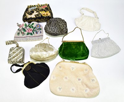 Lot 703 - Ten vintage evening bags including a floral...