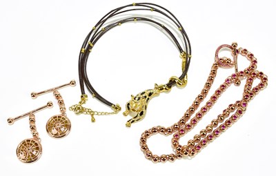 Lot 585 - EDDIE BORGO; a set of rose gold tone and pink...
