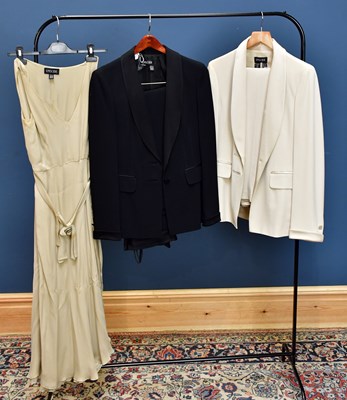 Lot 777 - EPISODE; a cream evening trouser suit with...