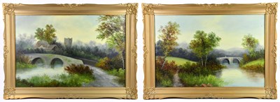 Lot 1583 - A pair of early 20th century oils on board,...
