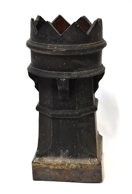Lot 89 - A salt glazed chimney stack with castellated...