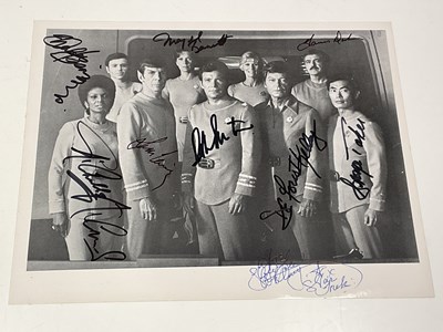Lot 2282 - STAR TREK; the original line up, a black and...